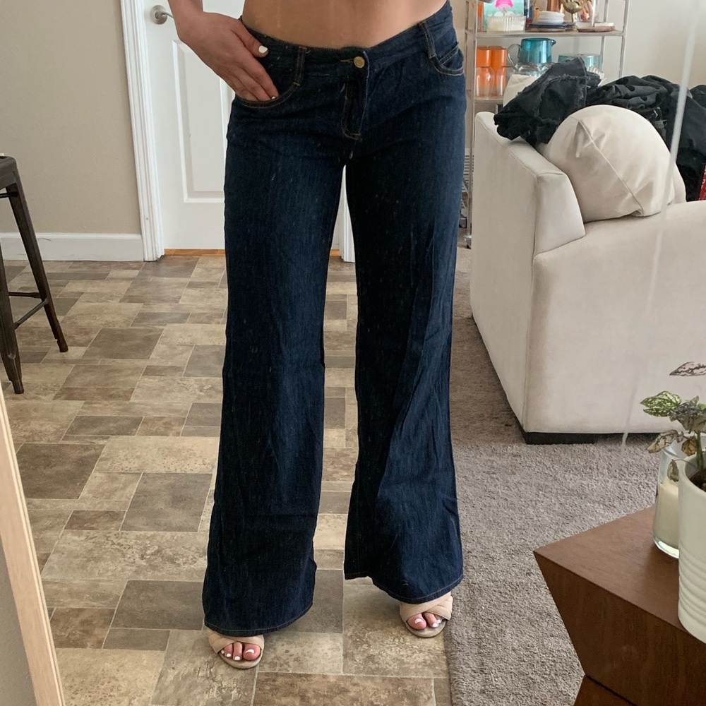 Michael Kors Wide Leg Dark Jeans